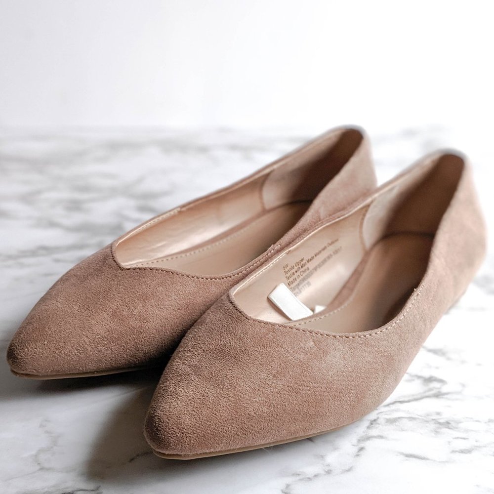 A New Day Faux Suede Tan Flats